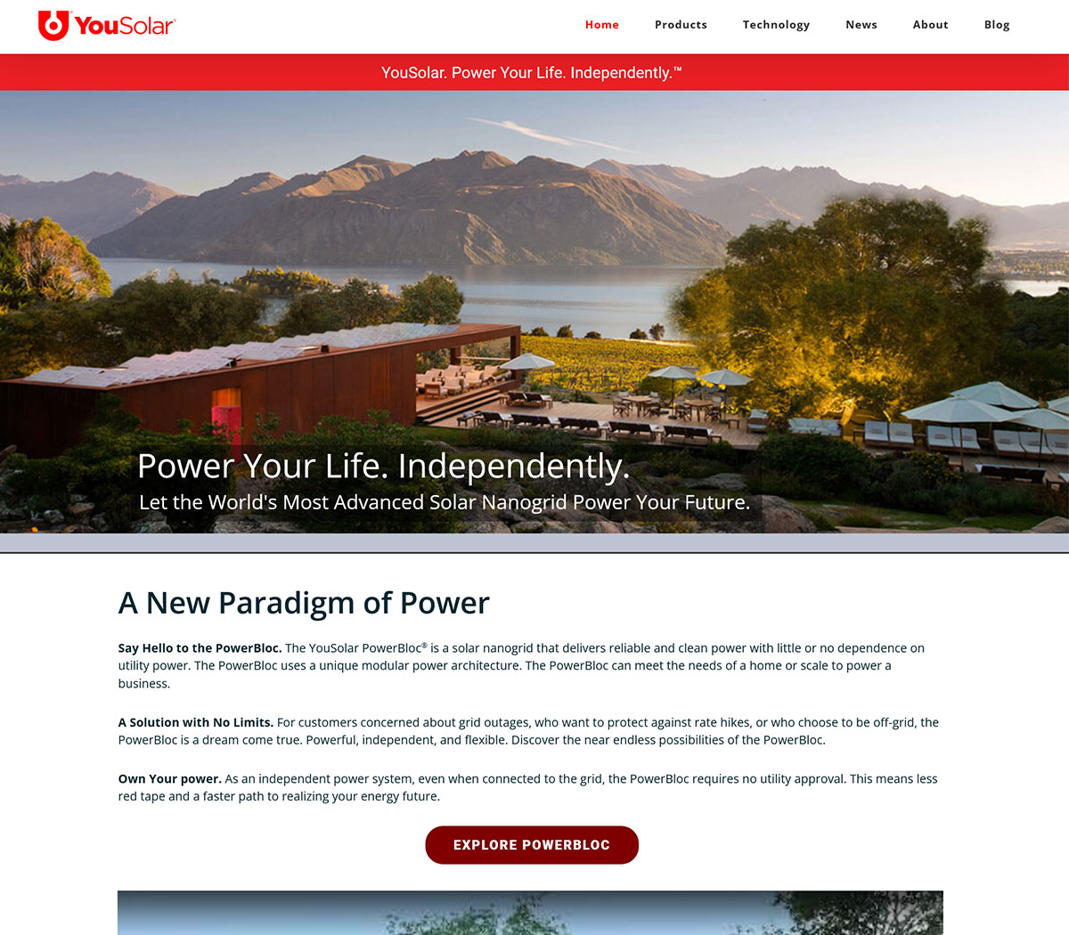 Website developed for solar nanogrid